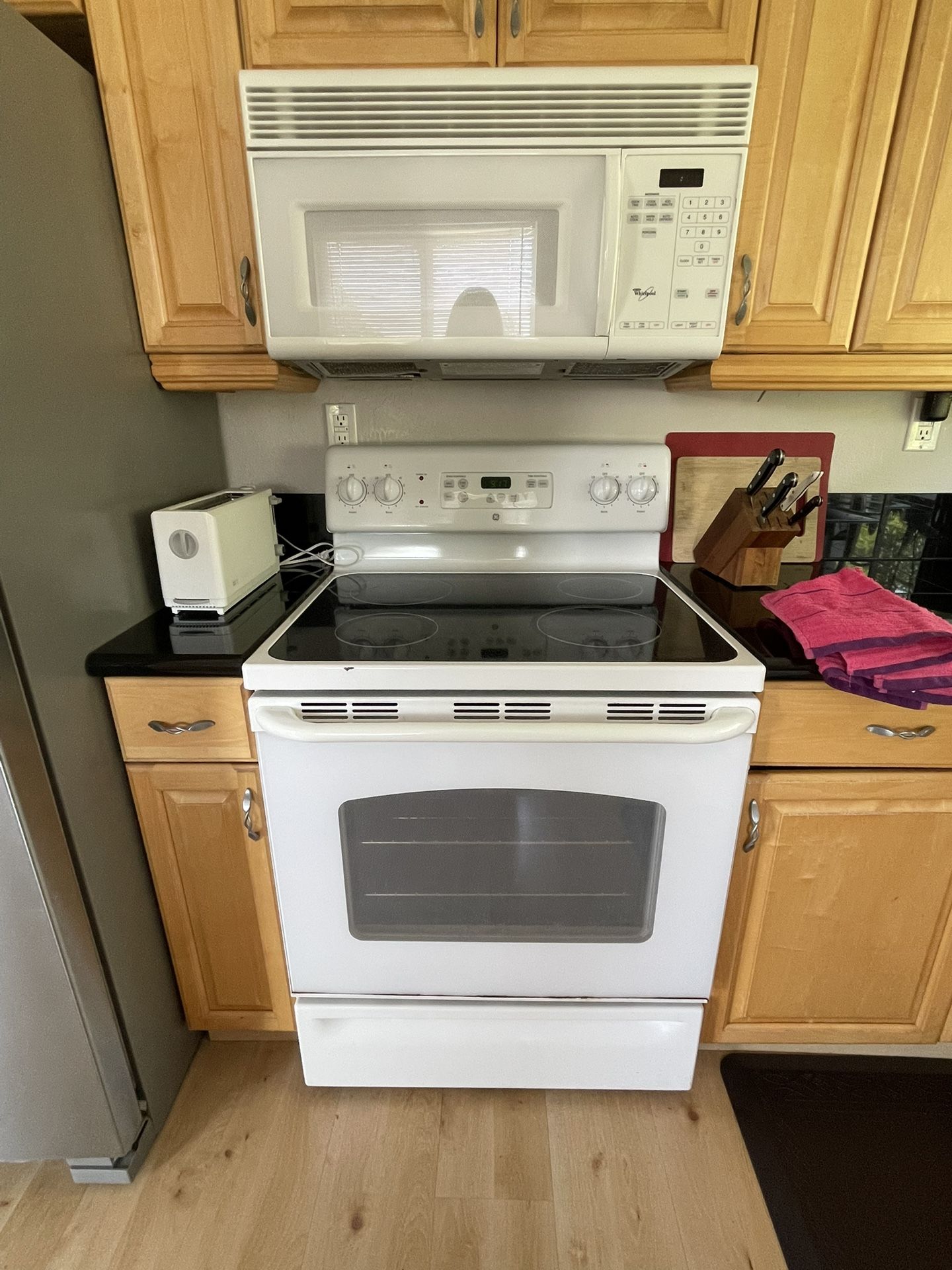 FREE White Appliances - Clean Glass Top Range, Above The Stove Microwave With Vent, Dishwasher
