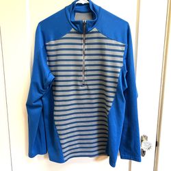 Patgonia Womens M Capilene 3 Midweight Base Layer Blue 1/4 Zip
