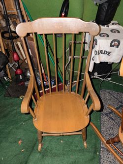 Wooden Windsor Rocking Chairs with Armrests