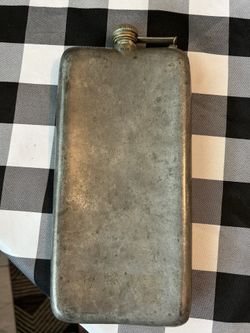 ANTIQUE E & JB ART DECO HIP FLASK LARGE 10.5” LONG