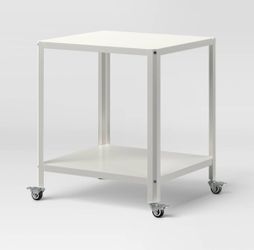 Metal accent rolling side table