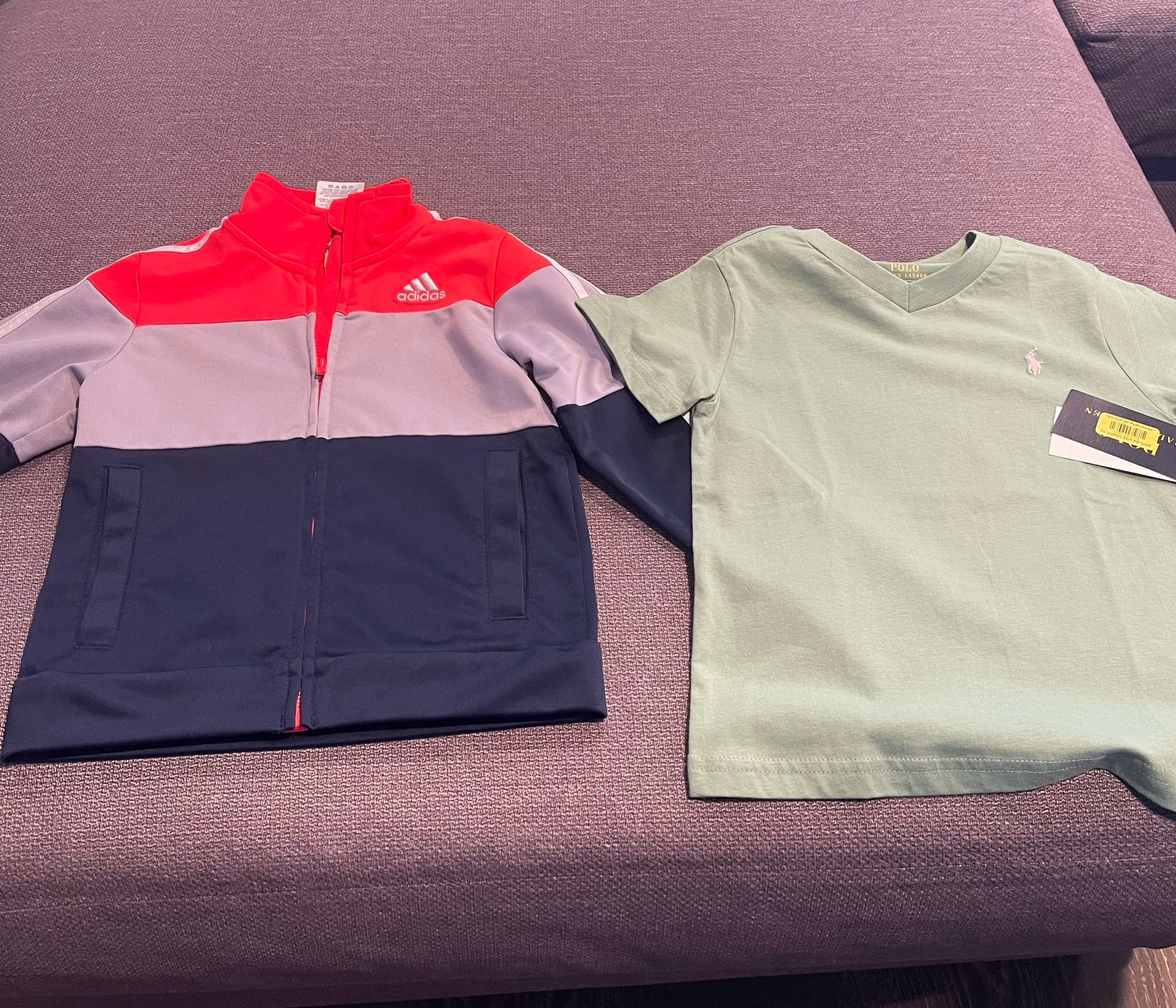 1 New Adidas Jacket And 1 New Polo Shirt Both For $ 8 Dollars