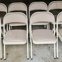 Beige Almond Fabric Comfort Deluxe Metal Padded Folding Chair 8 Chairs for Sale in Longwood FL OfferUp