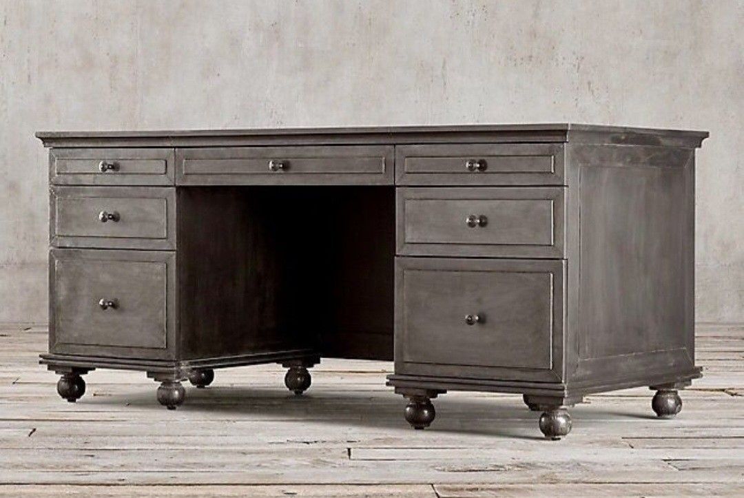 Restoration Hardware "Annecy Zinc-Wrapped Desk"
