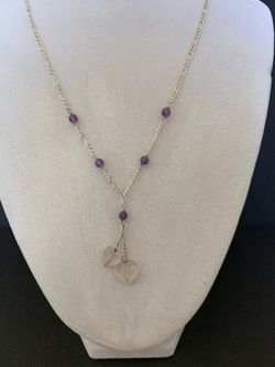 Silver 925 necklace whit quartz pendant 18” inches long