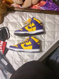 Yellow And Purple Jordans 1