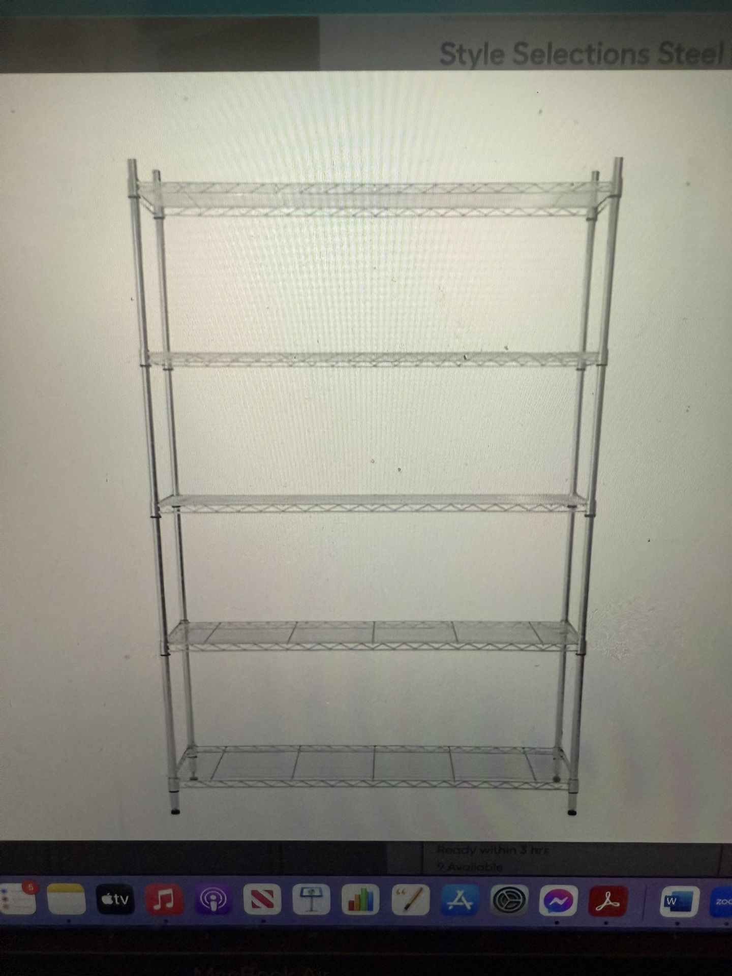 5 Tier Chrome Utility Shelving Unit