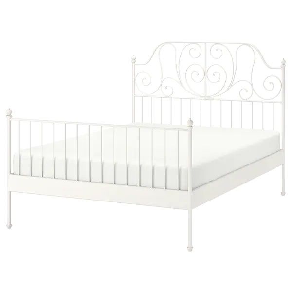 evalueren Trunk bibliotheek geef de bloem water LEIRVIK Bed frame with free white risers full size for Sale in New York, NY  - OfferUp