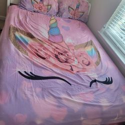 2 Pillow Cover and 1 Unicorn Bedsheet
