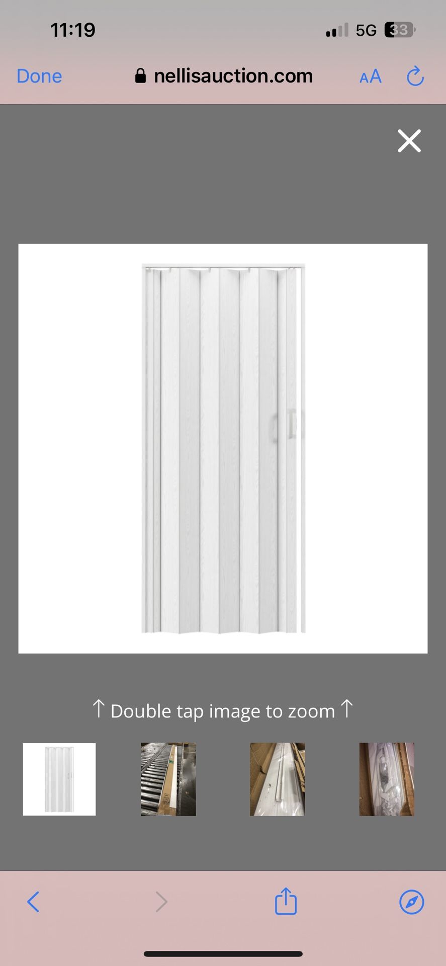 Techni Home Studio Series 36" W PVC Foldable Accordion Doors, White