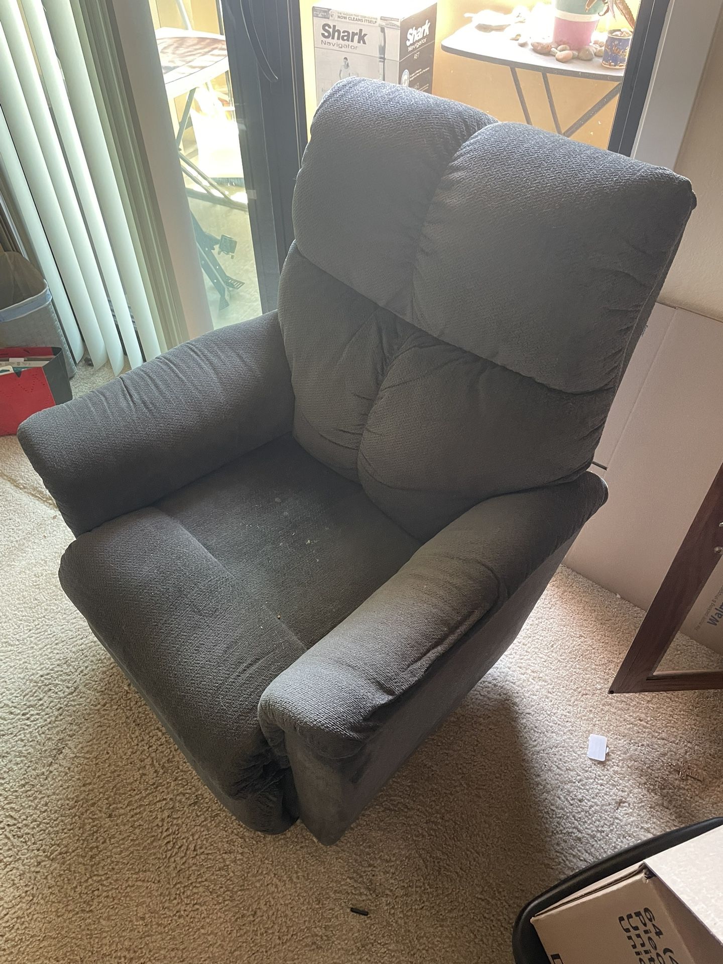 Blue Cloth Recliner