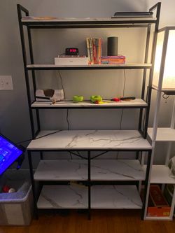Desk and large shelf