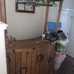 Rustic wooden bar