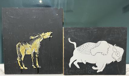 Aron Taylor Small Works Set of 3, Animal Spirits, Floral, "Not Every Mountain"