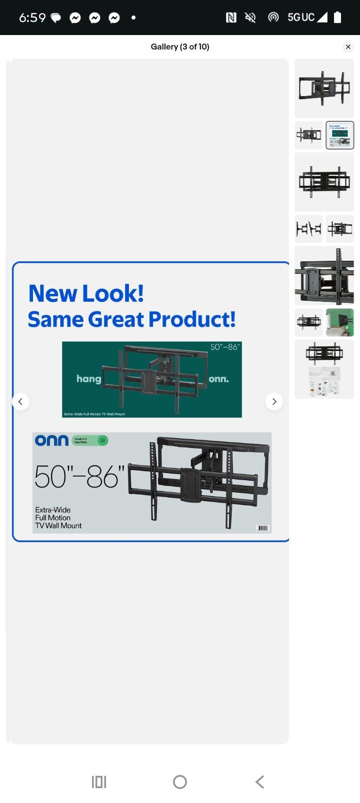 Onn 50"-86" Full Motion TV Mount