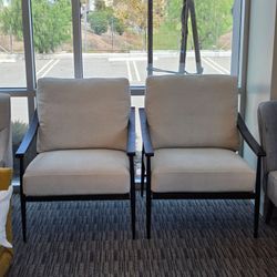 Bouclé Ivory Accent Arm Chairs ($45 each)