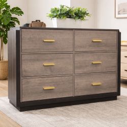 Rustic Gray 6 Drawer Dresser