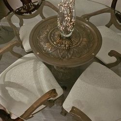 Dining table  with glass Top and 4 Chairs Solid Wood 