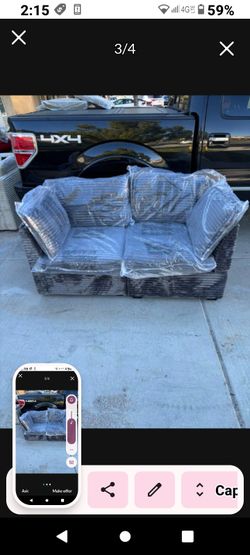 Dark gray love seat ovios brand dark gray two-piece loveseat sofa brand new inside two boxes deep seating cushions high quality 🆕