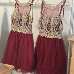 Prom- Dama dresses red/gold