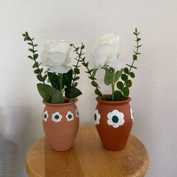 9 Terra-Cotta Hand Painted Vase