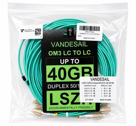 Individually Tested LC to LC Fiber Patch Cable OM3 Multimode Duplex 50/125um 10G/40G Optical Fiber Jumper, LSZH for SFP+ Transceivers Data Center 2M6F