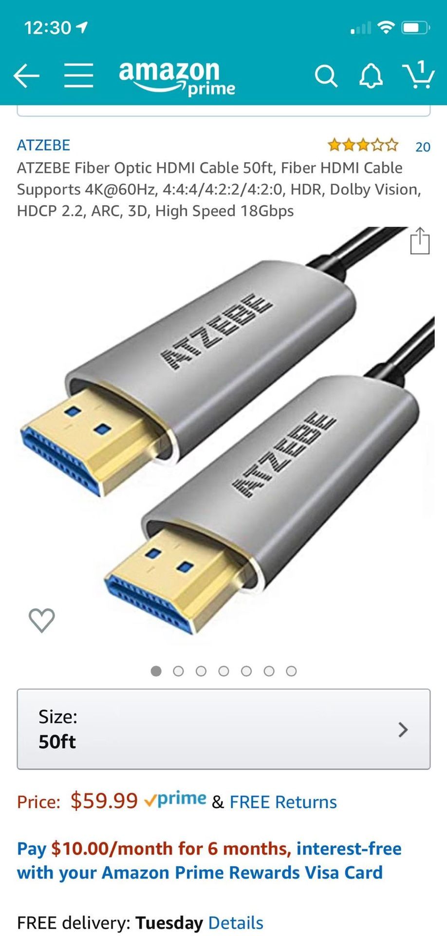 HDMI cable 50 feet high speed