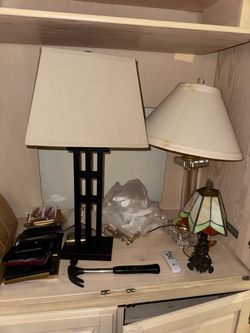Black Metal Table Lamp with Square Shade