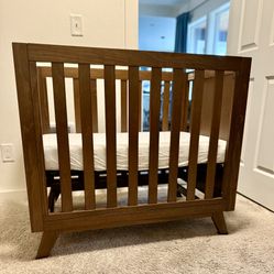 Solid Wood Mid Century Modern Crib 