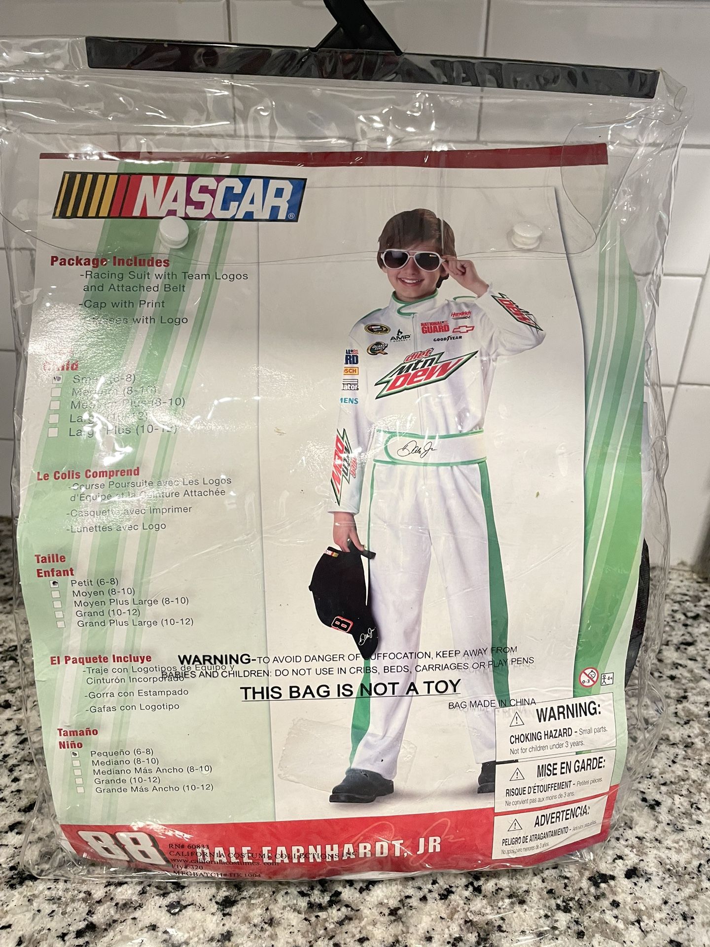 Dale Earnhardt Jr Nascar Costume Jumpsuit Mountain Dew National Gaurd Size 6-8