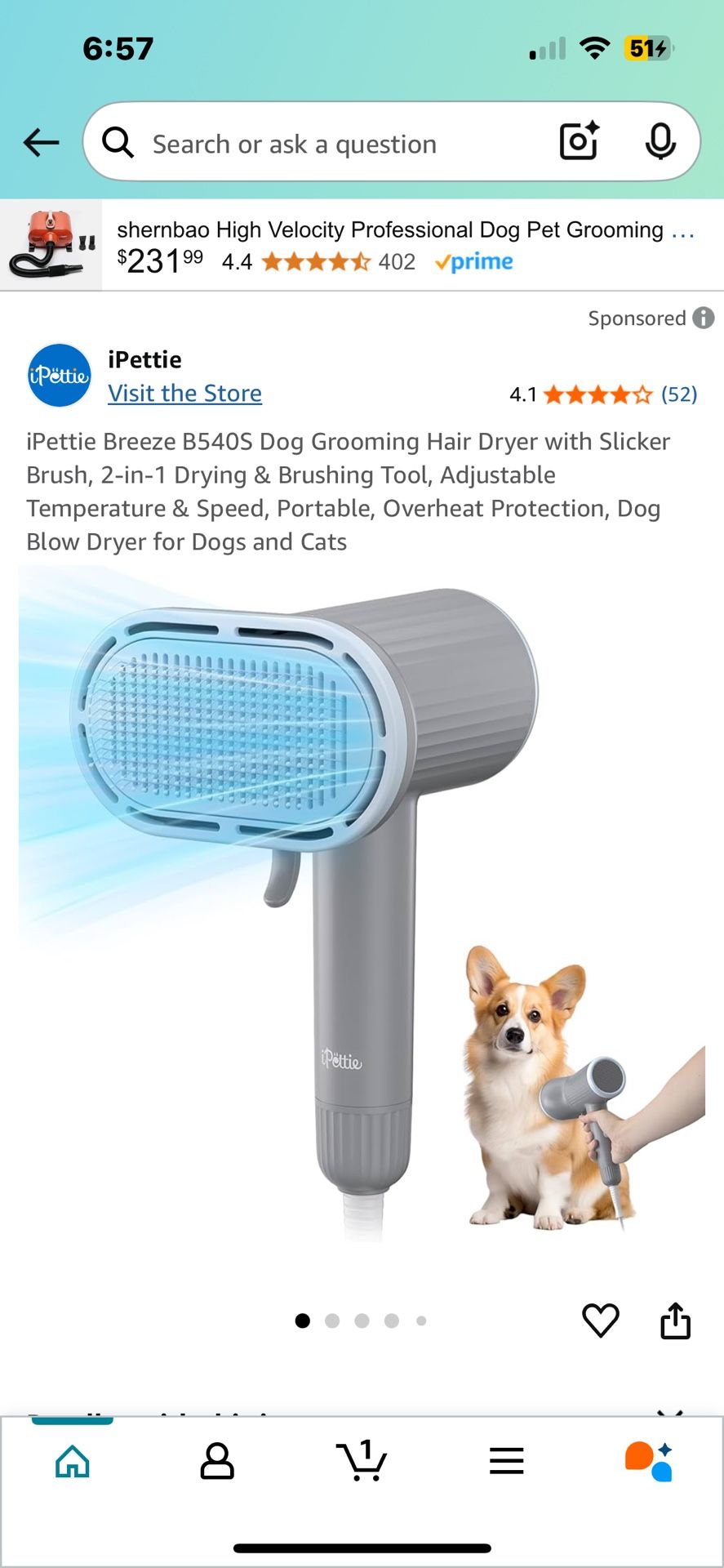 Pet grooming dryer