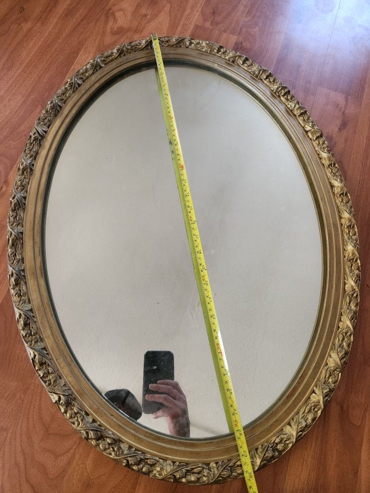 Antique Wood Gold Painted Mirror 