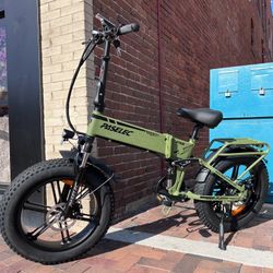 NEW(Army Green or Matte Black)750 Watt Electric Folding Bike, Power regen Tech, Fat Tire, Full Suspension, PX6 Pro Paselec ⚡️