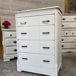 Farmhouse tall Dresser/Chest Of Drawers, White Distressed/Other Farmhouse, Furniture Also Available