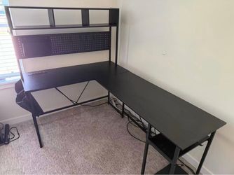 L-Shaped Desk Corner Computer Gaming Work Table Workstation Office Black