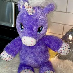 2019 Build A Bear Plush Purple Sparkle Confetti Stardust Unicorn