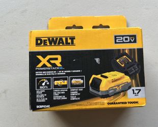Dewalt 20V MAX XR POWERSTACK Lithium-Ion Battery Starter Kit with 1.7Ah Battery and Charger