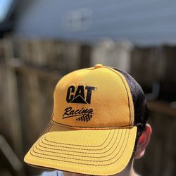 CAT RACING Men’s Trucker Hat Yellow Cotton