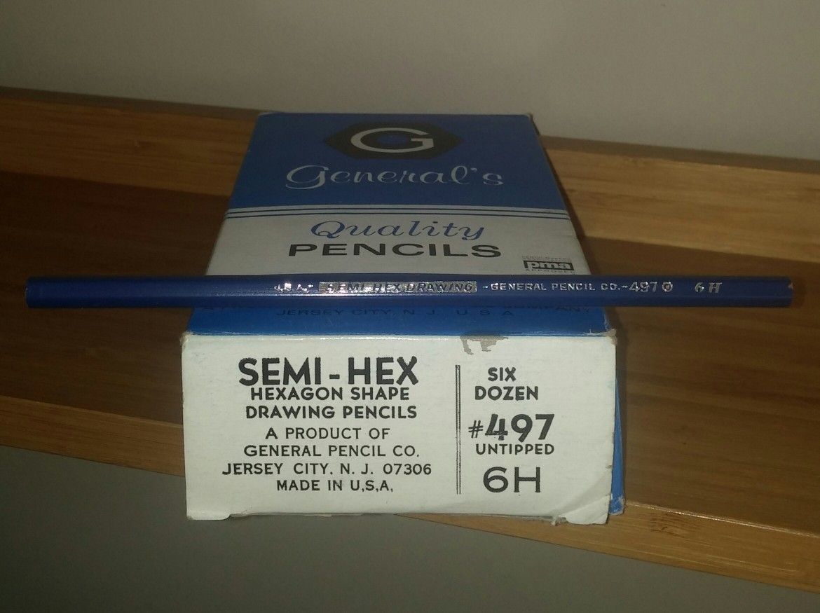 General's Semi-Hex #497 6H Drawing Pencils 