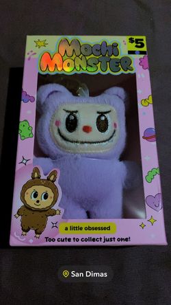Mochi Monster Purple Plush Keychain