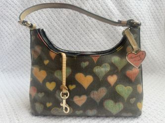 Vintage Y2K Dooney & Bourke Heart Print Shoulder Purse