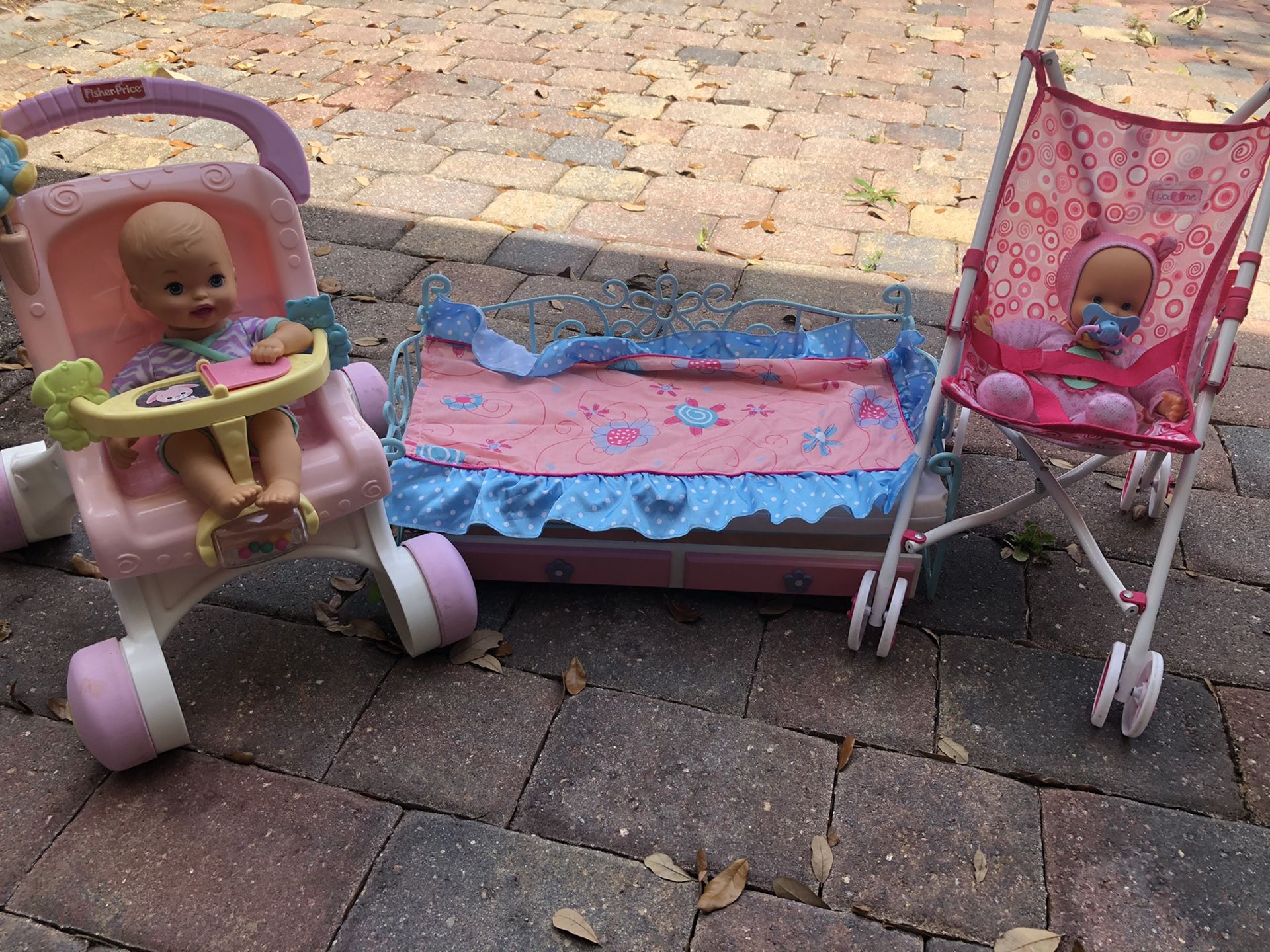 Doll stroller set and doll bed all for 10.00