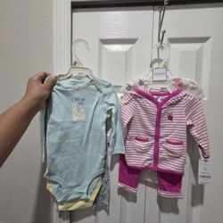 NWT Baby Girl 3piece Sets 3 And 9 Months