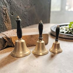 Brass Hand Bells Set of 3
