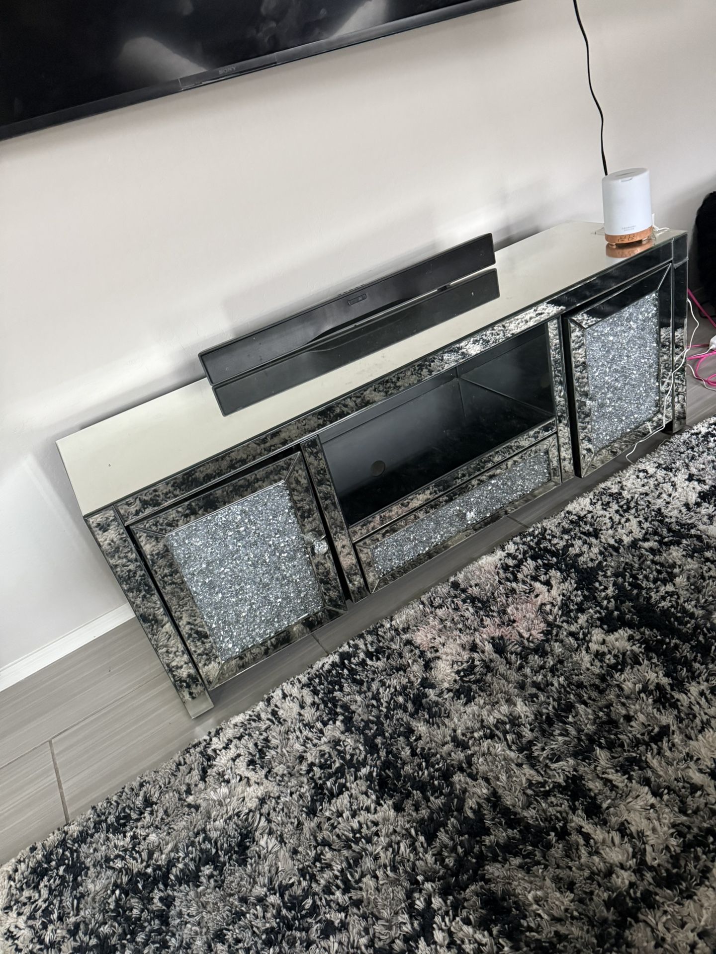 ENTERTAINMENT CENTER - MIRRORED