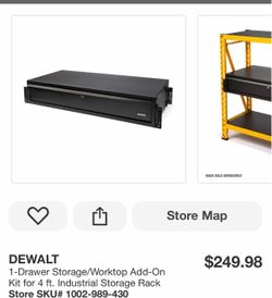 DEWALT 1-Drawer Storage/Worktop Add-On Kit for 4 ft. Industrial Storage Rack