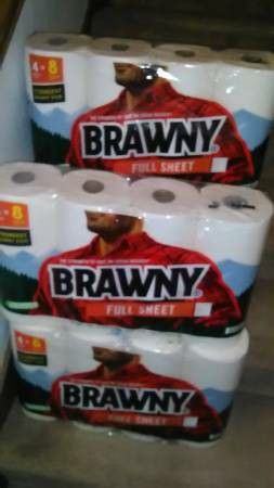 Brawny Paper Towels! Full Sheets! 4 double=8 regular rolls perÂ