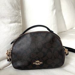 COACH Serena Satchel Crossbody Dark Brown Leather