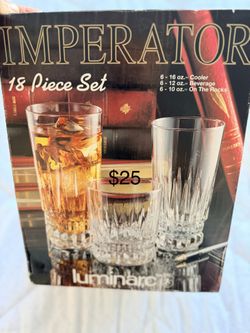 Luminarc On The Rocks Drinking Glasses 18 For $25 Brand New 