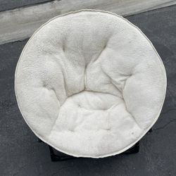 Urban Shop Faux Fur Saucer Chair, White 